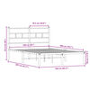 vidaXL Bedframe zonder matras metaal gerookt eikenkleurig 160x200 cm