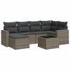 vidaXL 7-delige Loungeset met kussens poly rattan grijs