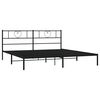 vidaXL Bedframe met hoofdbord metaal zwart 200x200 cm