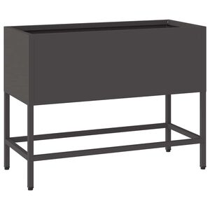 vidaXL Verhoogde Tuin Plantbak Zwart 60 x 26 x 45 cm Staal