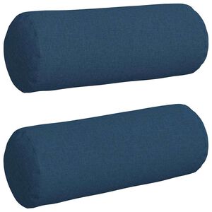 vidaXL Bolster Kussens 2 stuks Blauw &Oslash; 25 x 70 cm Stof