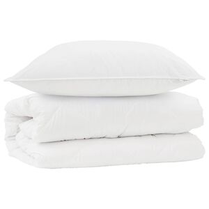 vidaXL Dekbed Set met kussen 2 st Wit Microfibre