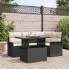 vidaXL Tuin Sofa Set met kussen 5 pcs Zwart Poly riet