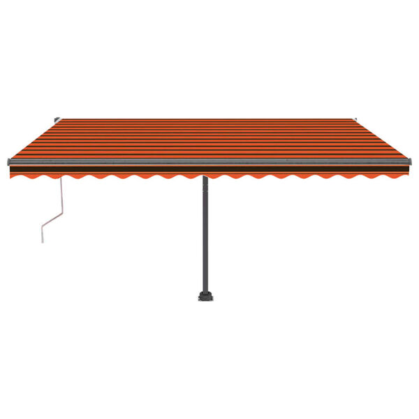 vidaXL Luifel automatisch met LED windsensor 400x300 cm oranje bruin