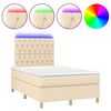 vidaXL Boxspring met matras en LED stof cr&egrave;mekleurig 120x200 cm