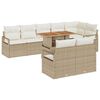 vidaXL Tuin Sofa Set met opslag 9 pcs Beige Poly riet