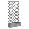 vidaXL Plantenbak met latwerk 90x35x180 cm massief vurenhout grijs