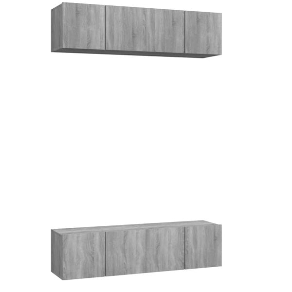 vidaXL Tv-meubelen 4 st 60x30x30 cm bewerkt hout grijs sonoma eiken