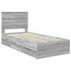 vidaXL Bedframe met lade Grijs Sonoma 90 x 200 cm Ingenieurshout