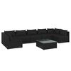 vidaXL 8-delige Loungeset met kussens poly rattan zwart