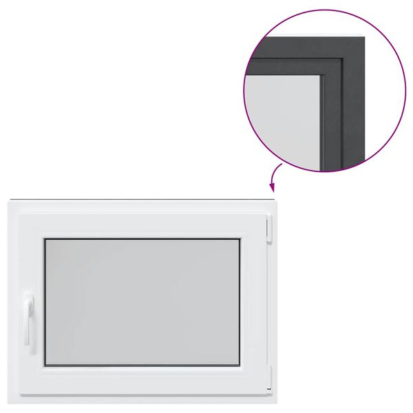 vidaXL Kelderraam "RISOR" 80x60 cm draai-kiep DIN rechts antraciet