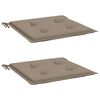 vidaXL Tuinstoelkussens 2 st 50x50x4 cm stof taupe