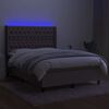 vidaXL Boxspring met matras en LED stof taupe 140x200 cm