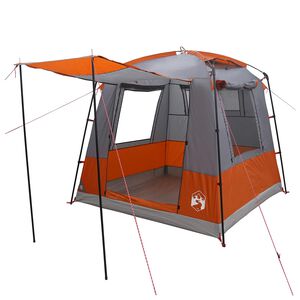 vidaXL Partytent 4-persoons Grijs en Oranje