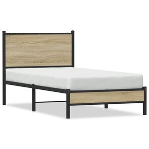 vidaXL Bedframe zonder matras metaal sonoma eikenkleurig 90x190 cm
