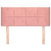 vidaXL Hoofdbord met randen 83x16x78/88 cm fluweel roze