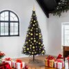 vidaXL Kerstboom met 300 LED met standaard Zwart 180 cm PVC