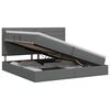 vidaXL Opslag bed met matras met opslag Donkergrijs 200 x 200 cm Stof