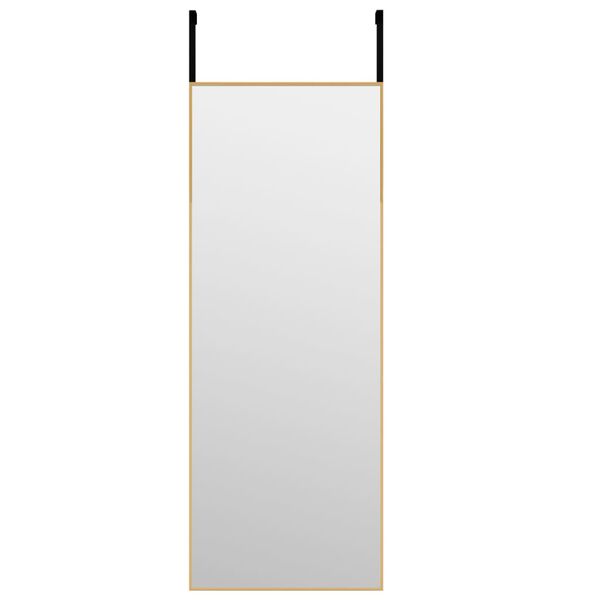 vidaXL Deurspiegel 30x80 cm glas en aluminium goudkleurig