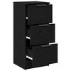 vidaXL Zwarte Eiken Dressoir Zwart eiken 30 x 30 x 70 cm Bewerkt hout