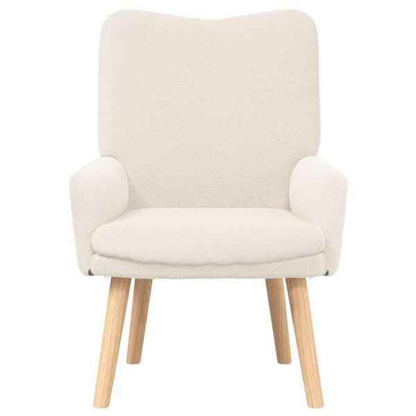 vidaXL Fauteuil Cr&egrave;me 63 x 67 x 94 cm Sherpa Stof