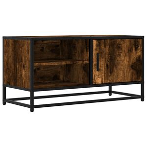 vidaXL Tv-meubel 80x34,5x40cm bewerkt hout metaal gerookt eikenkleurig