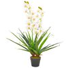vidaXL Kunstplant met pot orchidee 90 cm wit