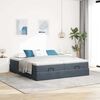 vidaXL Ottoman bed met matrassen 200x200cm fluweel donkergrijs