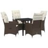 vidaXL Tuin eettafelset 5 st Bruin poly rattan