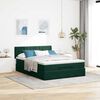 vidaXL Ottoman bed met matras en LED's 140x200cm fluweel donkergroen