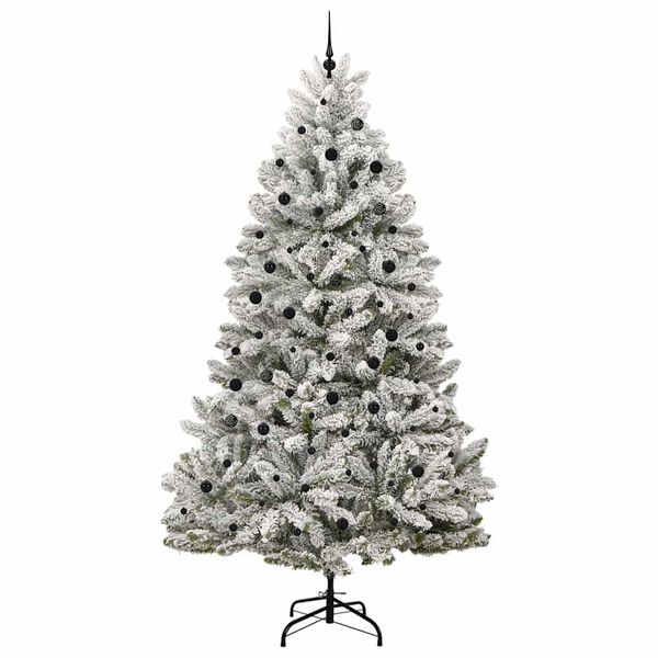 vidaXL Kunstkerstboom met 300 LED Groen en Wit 300 cm PVC en Metaal