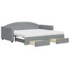 vidaXL Slaapbank met onderschuifbed en lades 90x190 cm stof lichtgrijs