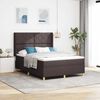 vidaXL Boxspringbed met matras Donkerbruin 140 x 190 cm Stof