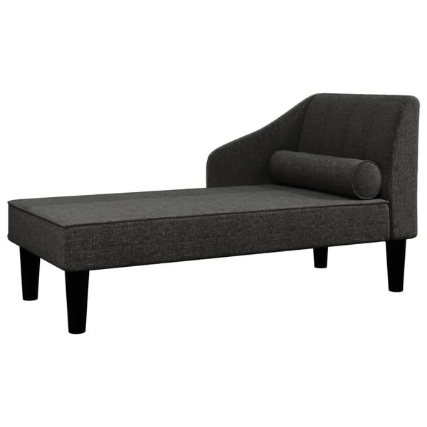 vidaXL Chaise longue met bolster stof zwart