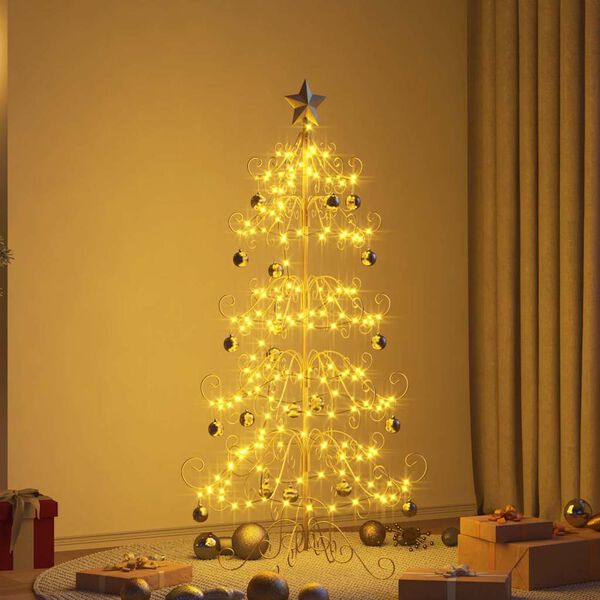 vidaXL Metalen kerstboom met standaard Goud 150 cm Poedergecoat staal