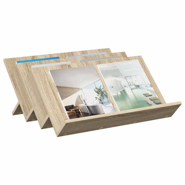 vidaXL Tijdschrift Rek Sonoma Eiken 65 x 53 x 28,5 cm Bewerkt hout