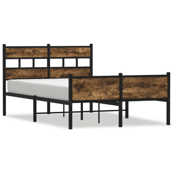 vidaXL Bedframe zonder matras hout gerookt eikenkleurig 120x190 cm