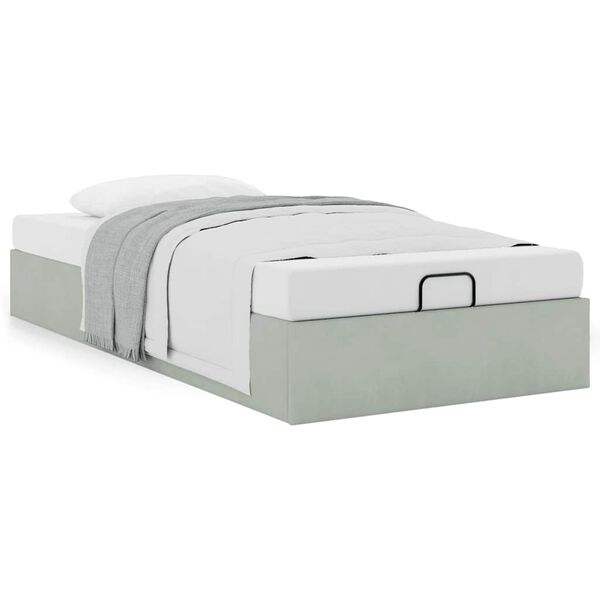 vidaXL Bedframe zonder matras 90x190 cm fluweel lichtgrijs