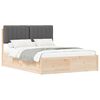 vidaXL Bedframe met Gevoerd Hoofdgedeelte Donkergrijs 135 x 190 cm