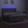 vidaXL Boxspring met matras en LED stof taupe 180x200 cm