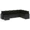 vidaXL 8-delige Loungeset met kussens poly rattan zwart
