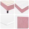 vidaXL LED Box Spring Bed met matras met LED Roze 200 x 200 cm Fluweel