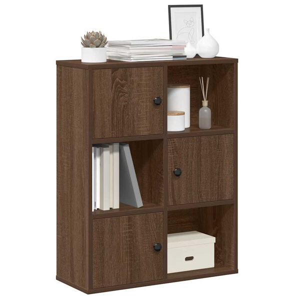 vidaXL Boekenkast 60x24x76,5 cm bewerkt hout bruin eikenkleurig