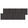 vidaXL Hek set 8 st 1391 x 186 cm WPC en Aluminium Zwart