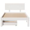 vidaXL Bedframe met lades massief grenenhout wit 75x190 cm