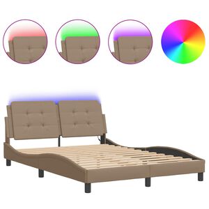 vidaXL Bedframe met LED zonder matras "Zadar" cappuccino 120x200 cm