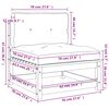 vidaXL Tuinmiddenbank met antracietkleurige kussens grenenhout wit
