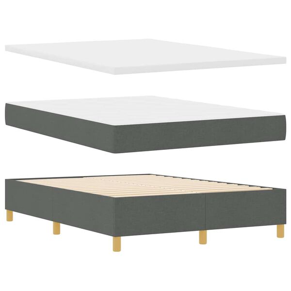 vidaXL Boxspring bed met matras Donkergrijs 140 x 190 cm Stof