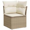 vidaXL 6-delige Loungeset met kussens poly rattan acacia beige