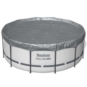 Bestway Zwembadcover &Oslash;3,66 m Rond Polyester Grijs